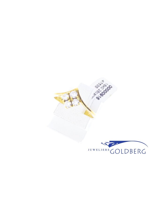 vintage 18k gouden ring met diamant