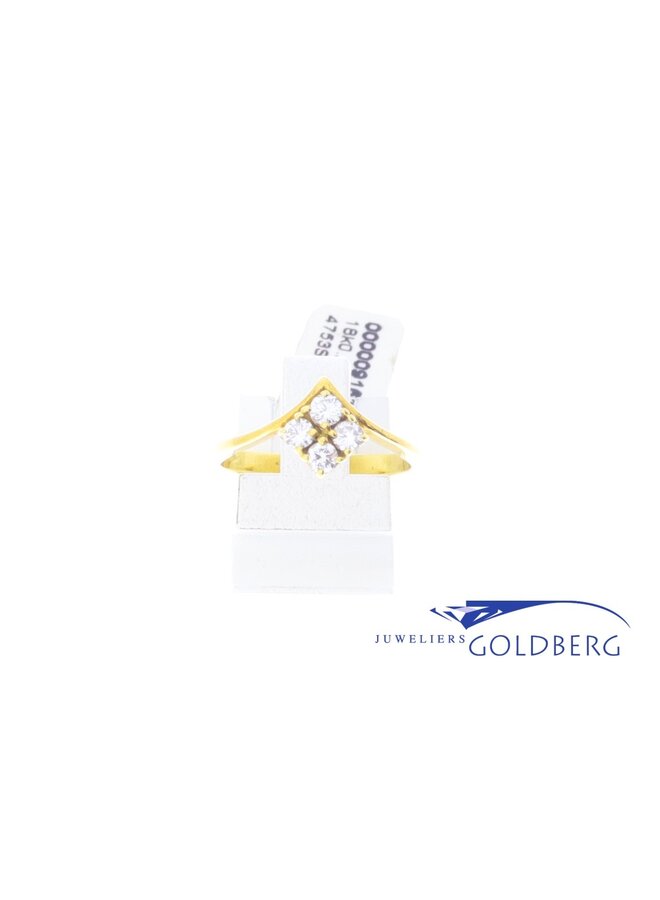 vintage 18k gouden ring met diamant