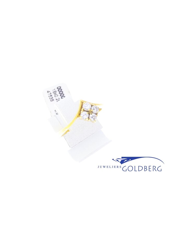 vintage 18k gouden ring met diamant