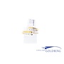 Elegant 18 carat bicolor gold vintage ring with approx. 0.15 carat brilliant cut diamond rail setting
