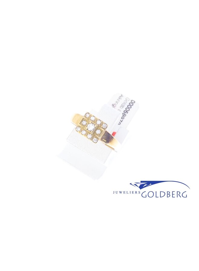 14k gouden Goldberg design ring met 0.14ct briljant