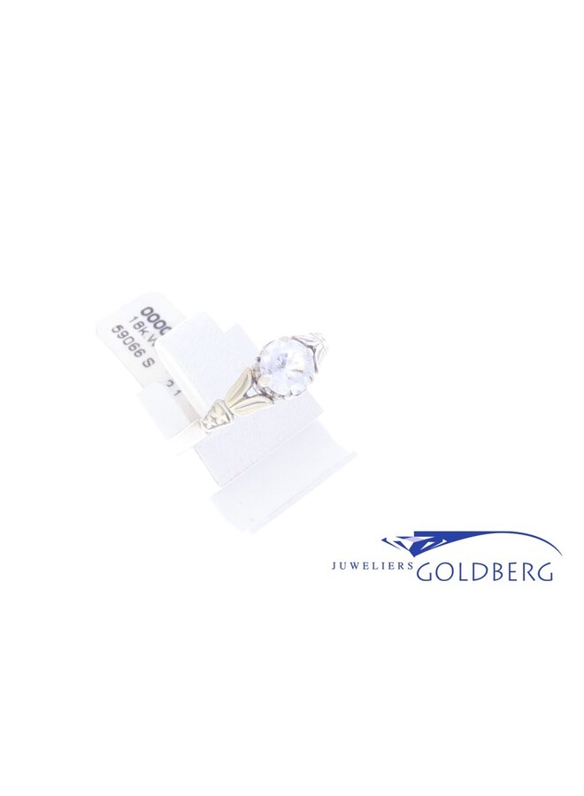 18k witgouden solitair ring met zirkonia