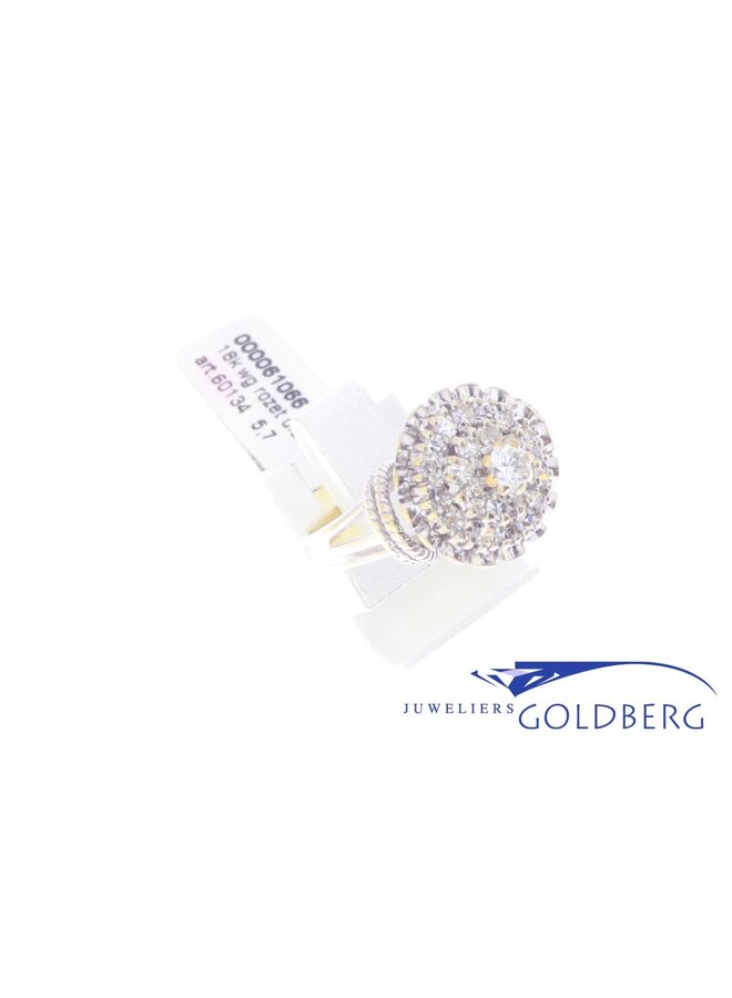 18k witgouden vintage rozet ring with diamonds