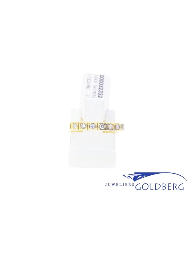 vintage alliance 14k gouden ring met diamant