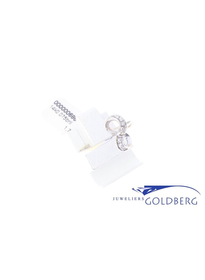 14k witgouden vintage ring met diamantjes