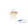 18k gold ring with ruby ​​and diamond