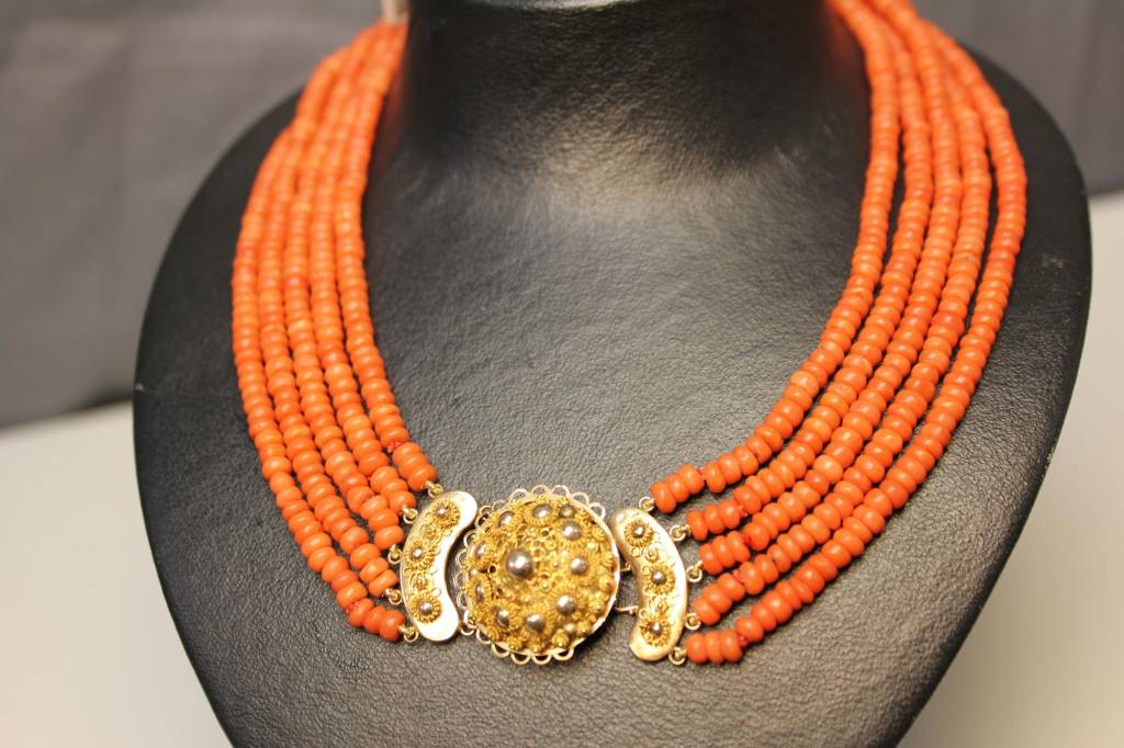 Antique Brass Coral Necklace — Story In Bray