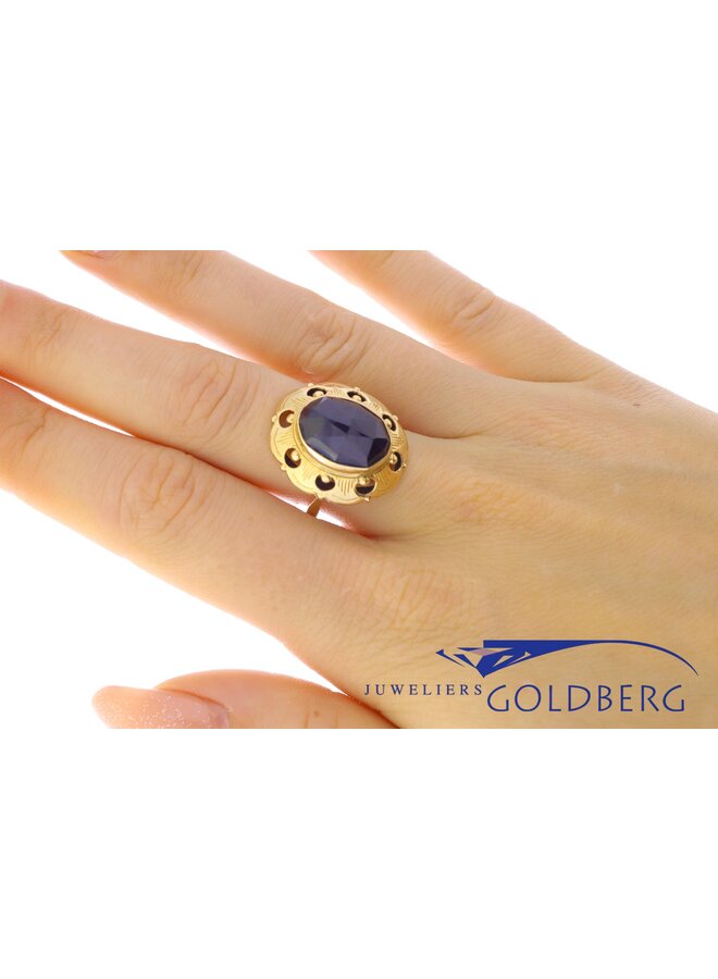 vintage 14k golden ring garnet