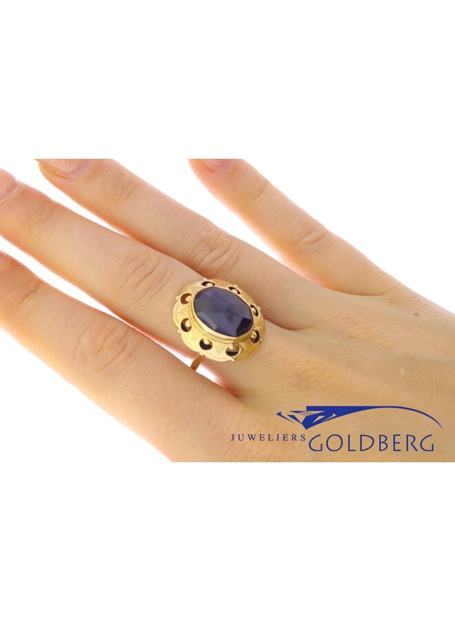 vintage 14k golden ring garnet