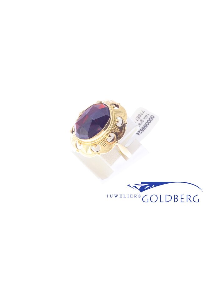 vintage 14k golden ring garnet