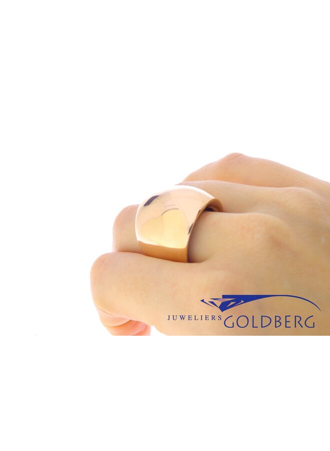 Large rose gold design ring by Monzario