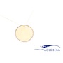 Golden engraving coin pendant 23mm with zirconia 14k with chain
