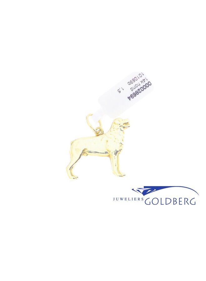 14k gold pendant of a dog