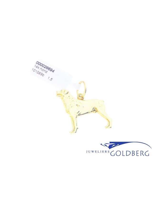 14k gold pendant of a dog