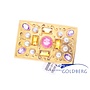 14k gold brooch/pendant with various gemstones