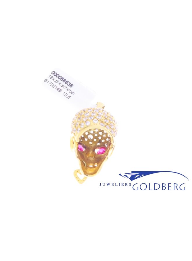 18k gouden schedel met zirconia