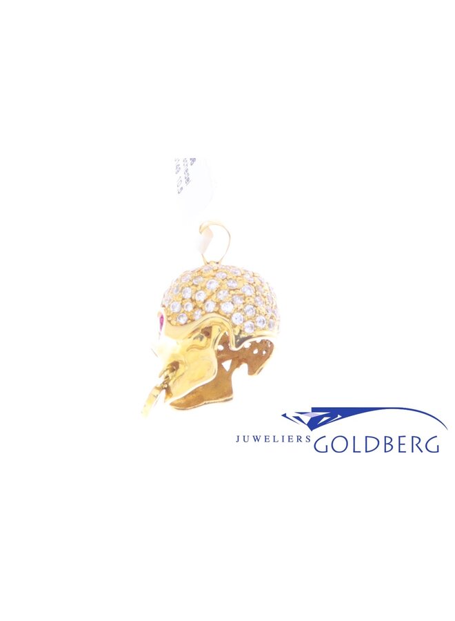 18k gouden schedel met zirconia