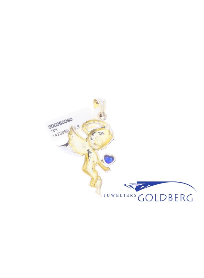 18 kt Angel with heart pendant gold