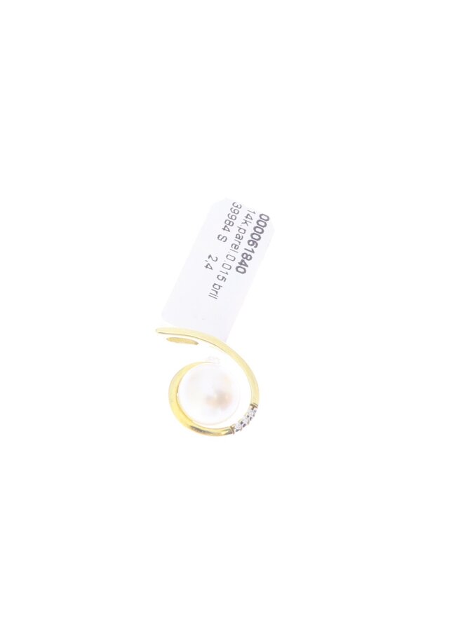 14k Pearl 0.015 brilliant gold