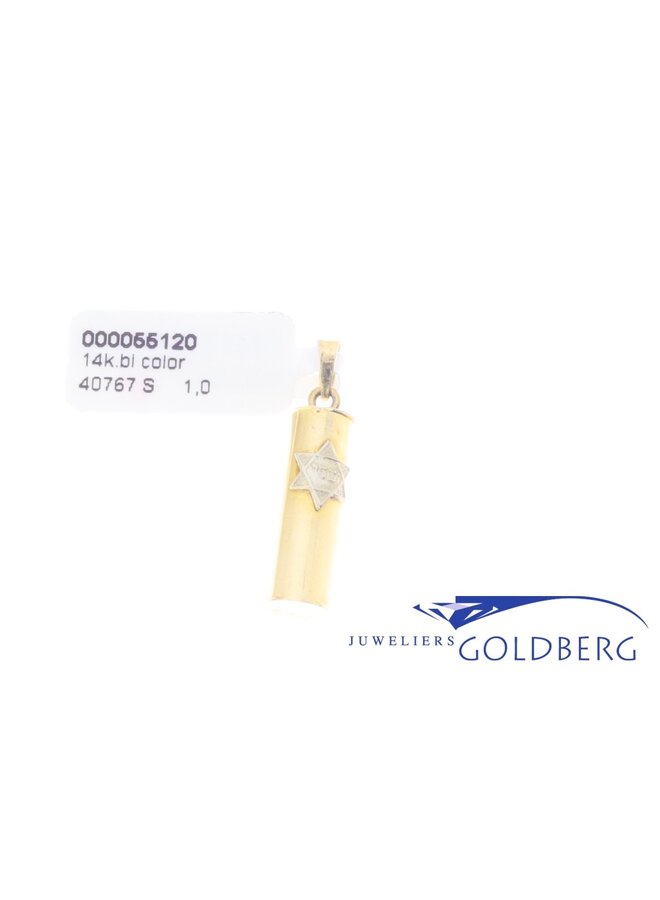 14k tube charm gold