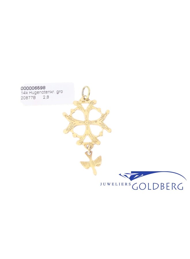 14k golden Huguenot cross