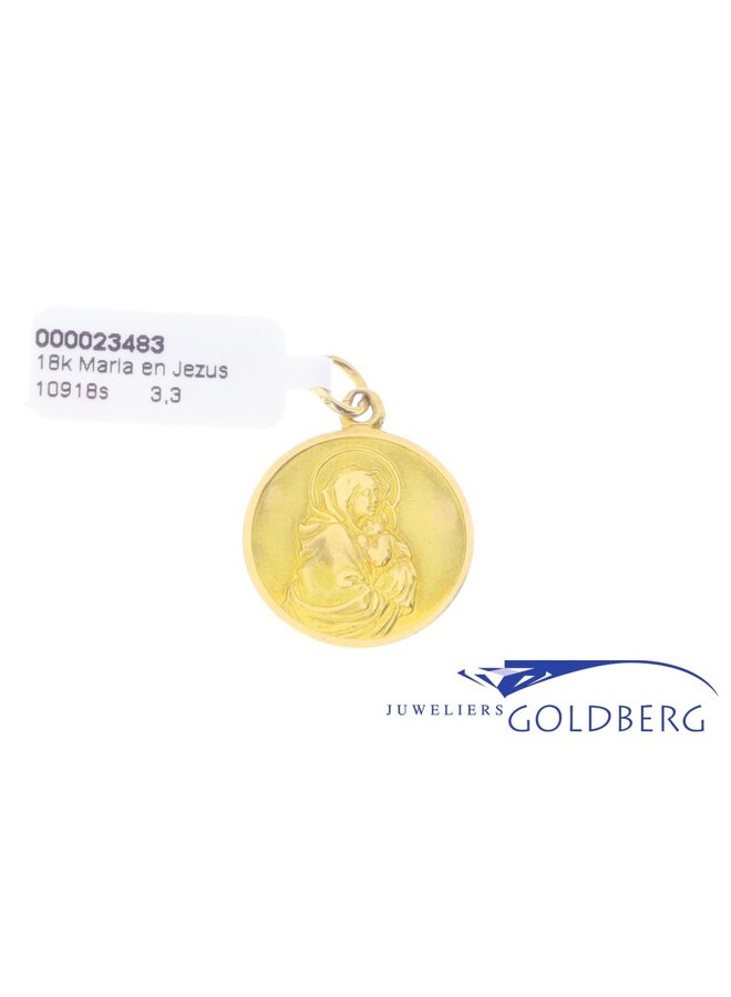18 kt gold Mary and Jesus charm