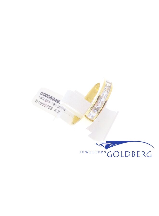 14k Alliance ring zirkonia princess goud