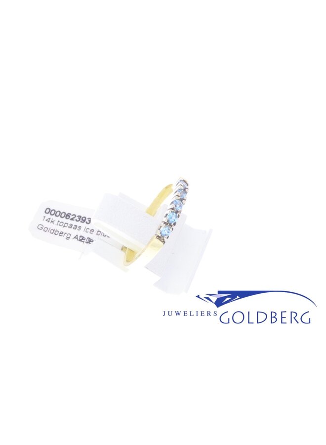 14k golden ring  topaz iceblue