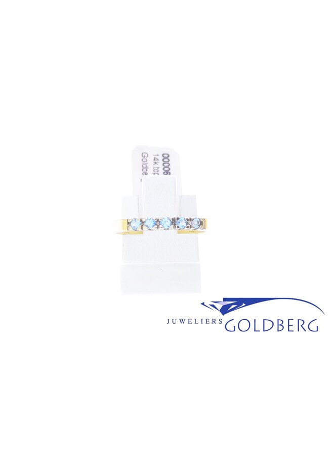 14k gouden ring topaas iceblue