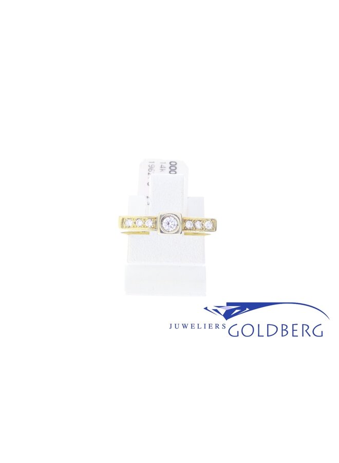 14k gouden vintage ring met briljanten