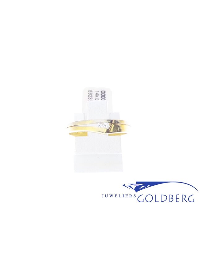 14k bicolor vintage alliance ring gold