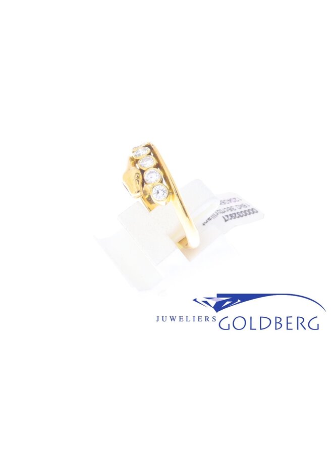 18k gold vintage snake ring with 5x diamond
