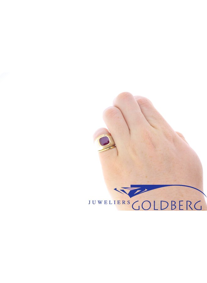 18k bicolor vintage ring with ruby