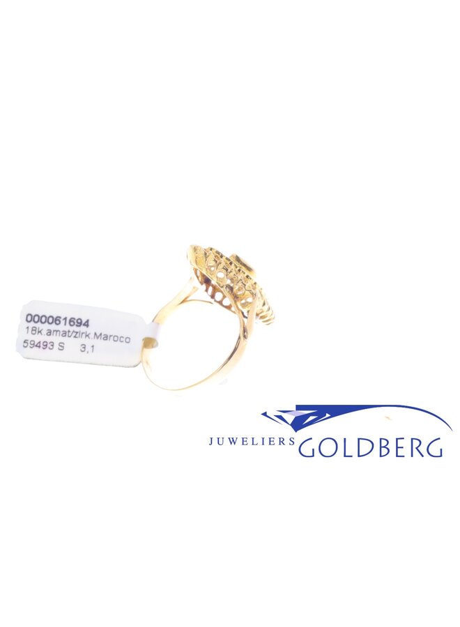 18k gouden vintage ring amethist en zirkonia