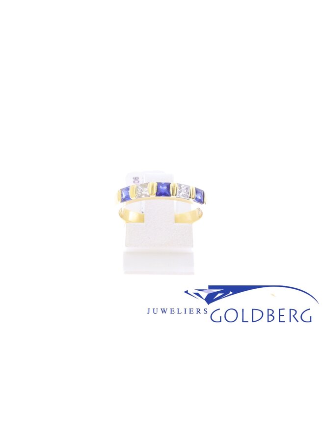 14k gold vintage ring brilliant and sapphire