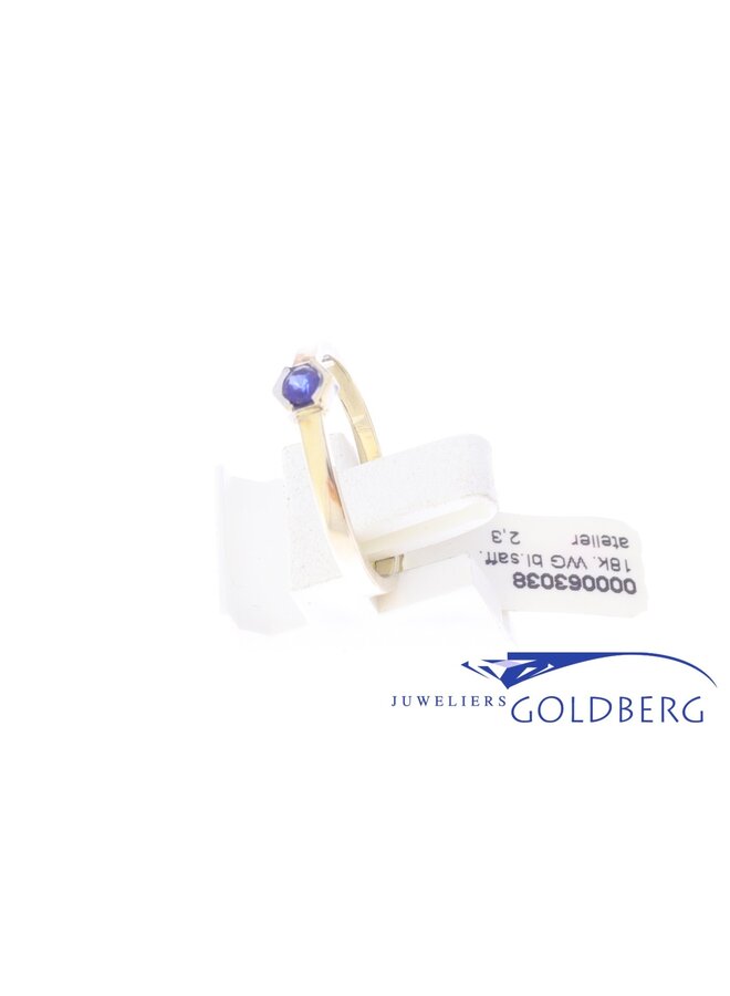 18k gold ring blue sapphire