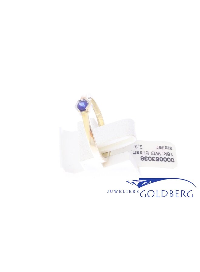 18k white gold ring with sapphire from our own studio
