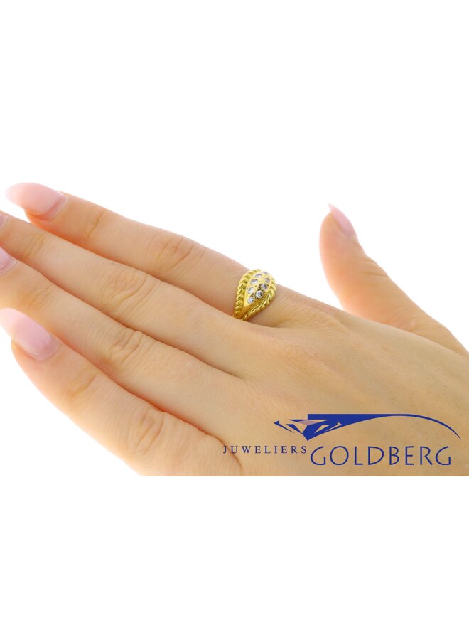 18k gouden vintage ring briljanten