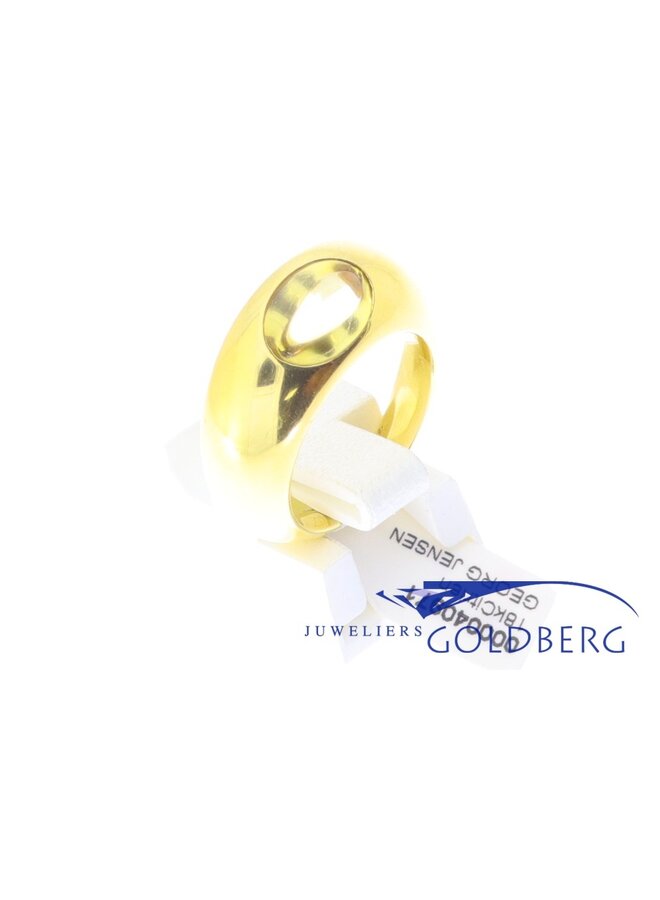 Vintage 18k gold design ring from Georg Jensen with citrine.