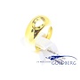 Vintage 18k gouden design ring van Georg Jensen met citrien.