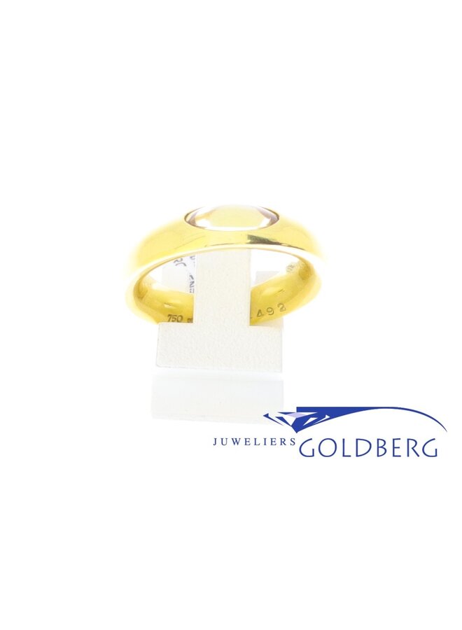 Vintage 18k gold design ring from Georg Jensen with citrine.