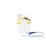 14k gouden vintage ring met briljanten en blauwe saffier