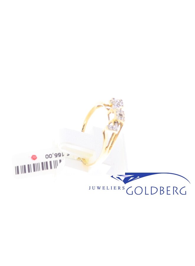 14k gold vintage ''love'' ring with diamonds