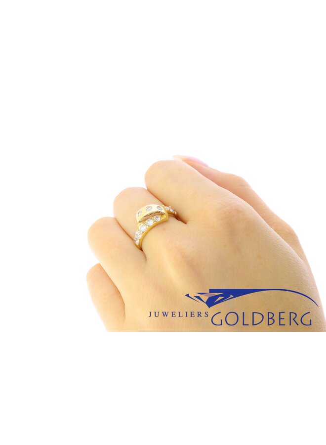 14k gouden vintage ring met zirkonia