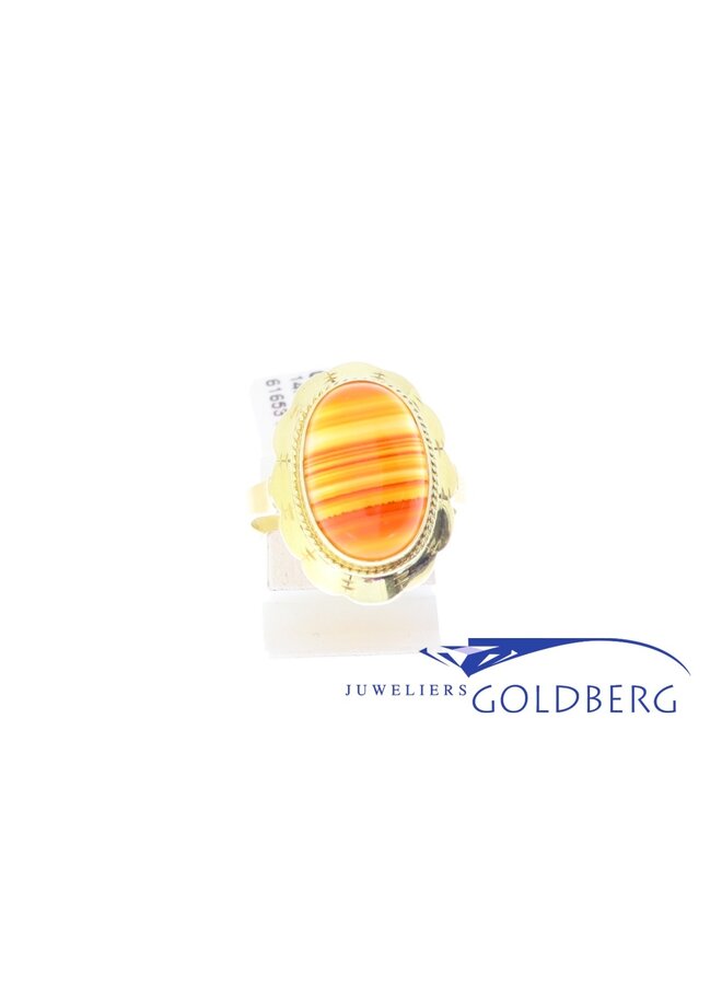 14k gold vintage ring agate