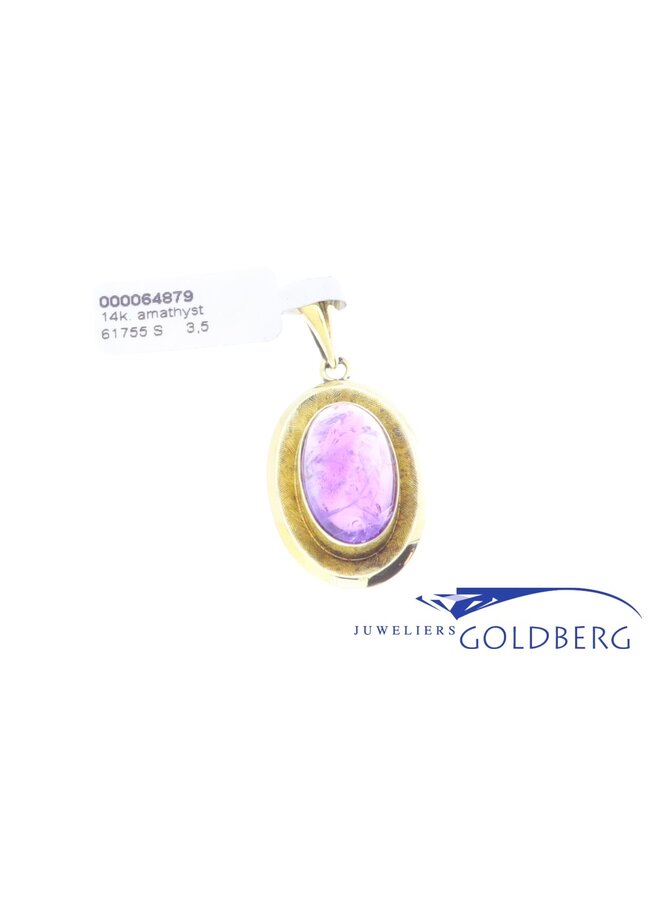 14k gold vintage amethyst pendant