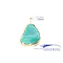 14k gold vintage pendant with malachite