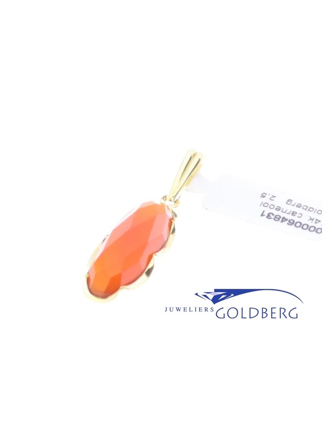 14k gold pendant with carnelian (own studio)