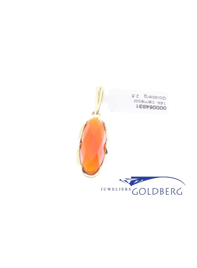 14k gold pendant with carnelian (own studio)