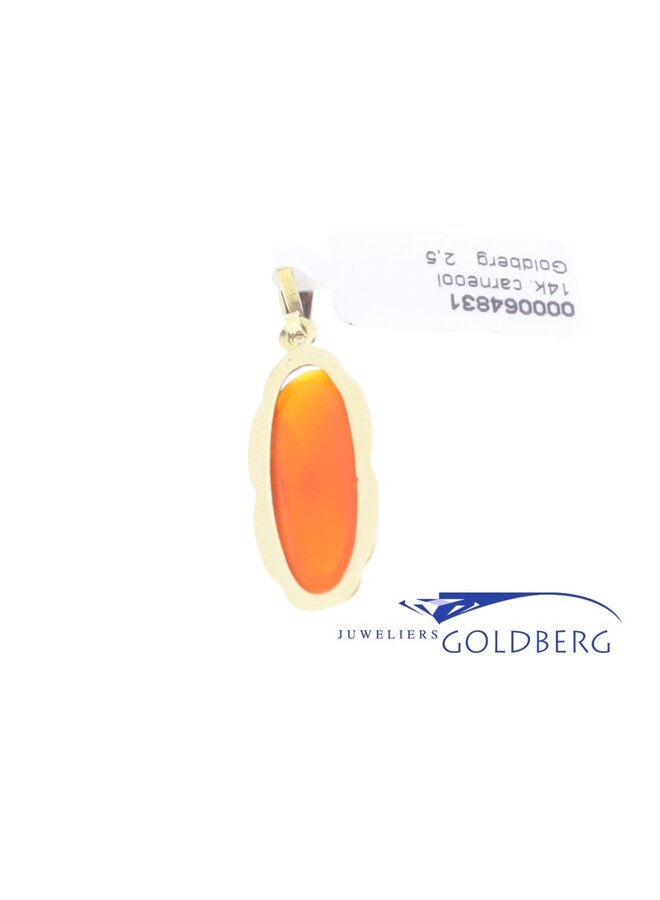 14k gold pendant with carnelian (own studio)